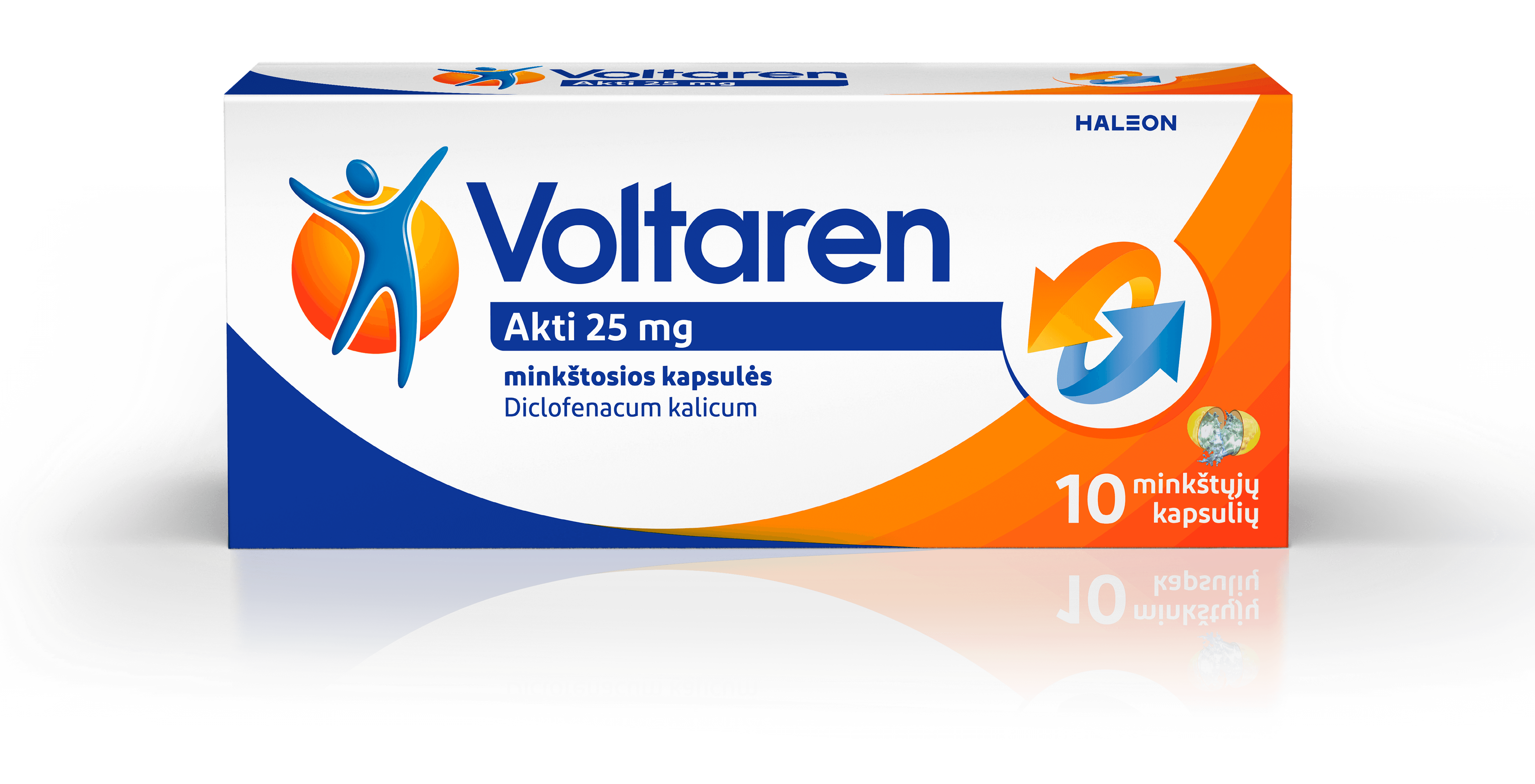 Voltaren Akti 25 mg minkštosios kapsulės (Diclofenacum kalcium)